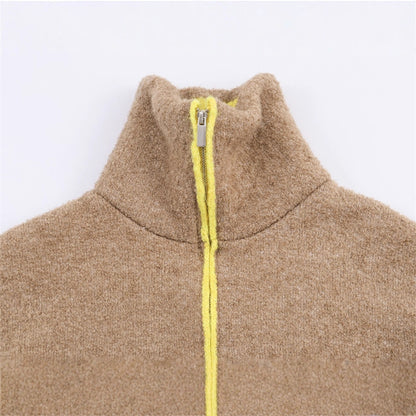 Veste Bomber Maille Contrastée – Style Urbain Moderne