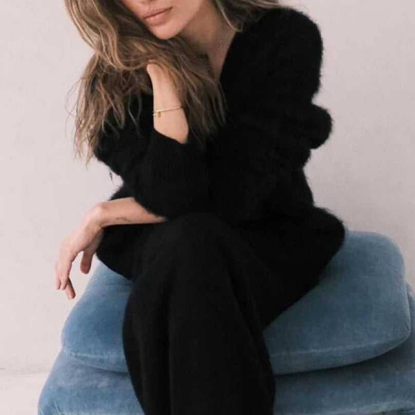 Gilet Oversize à Capuche en Maille Douce pour Femme