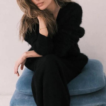 Gilet Oversize à Capuche en Maille Douce pour Femme